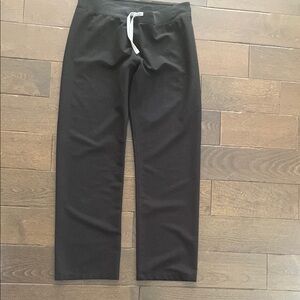 Figs Black Scrub Pants with Elastic Waistband